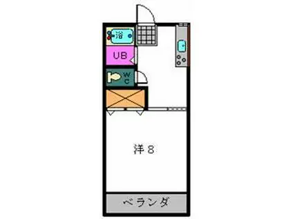グレイスハイムII(1K/3階)の間取り写真