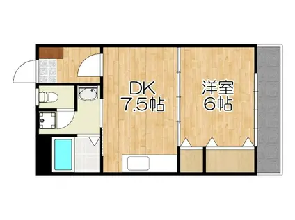 クレインポート(1DK/3階)の間取り写真