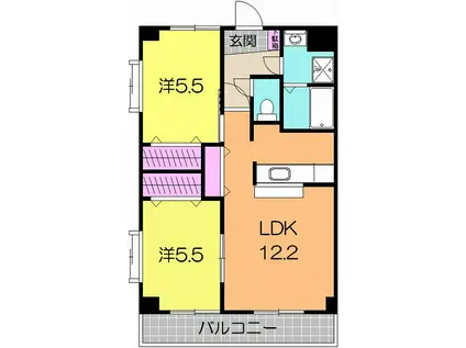 コーラルリーフ前小路(2LDK/4階)の間取り写真