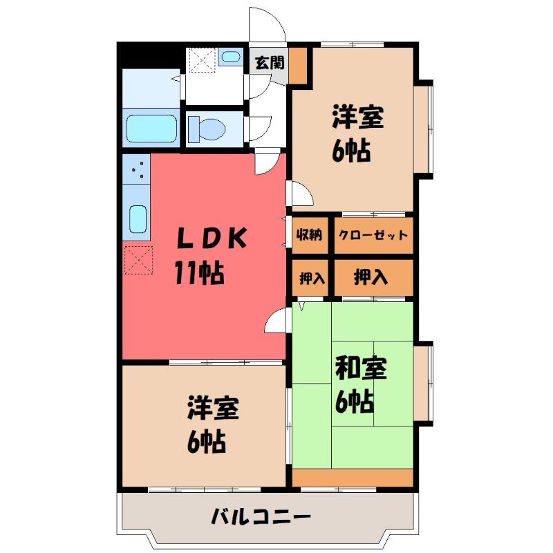 パレススリーゼ(3LDK/1階)の間取り写真