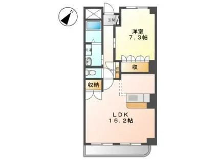 ガーデン斎宮司(1LDK/5階)の間取り写真