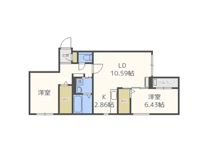 HGS山の手(2LDK/4階)の間取り写真