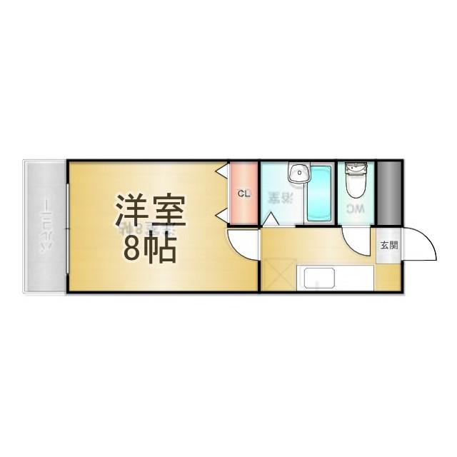 シャトー太宰府(1K/3階)の間取り写真