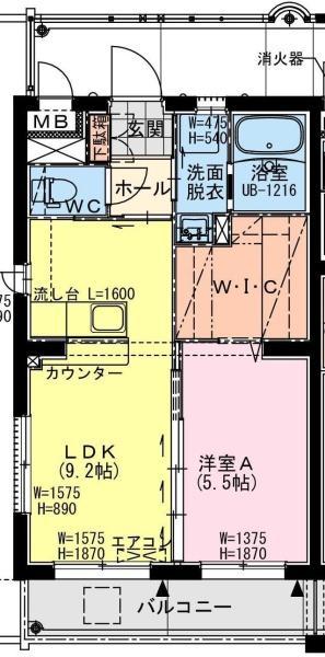ソレアード権現(1LDK/3階)の間取り写真