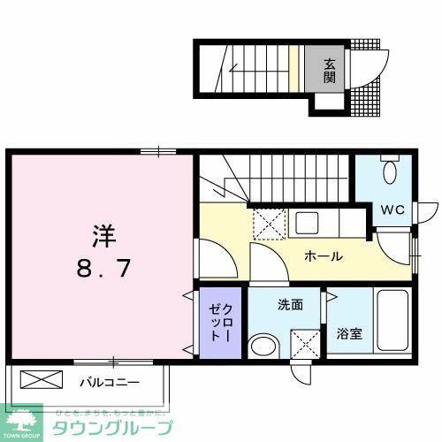 クリーク 日野本町(1K/2階)の間取り写真