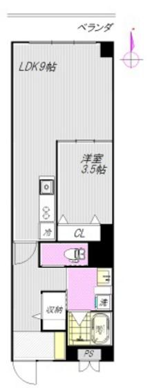 ロイヤルレジデンス(1LDK/4階)の間取り写真