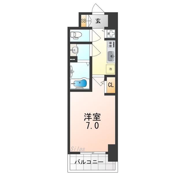 ALIVIS堺浜寺(1K/5階)の間取り写真