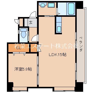 ロイヤルタワー花畑駅前(1LDK/8階)の間取り写真