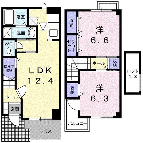 サンリットII(2LDK/1階)の間取り写真