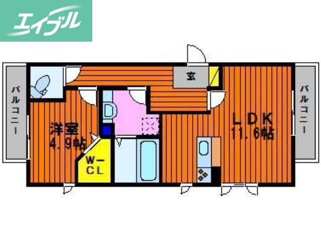 CORAL REEF T(1LDK/1階)の間取り写真