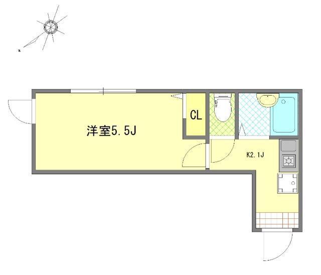 NEXUS綾瀬(1K/2階)の間取り写真