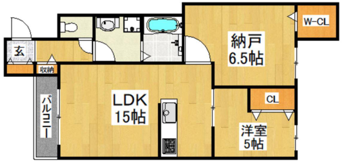 エフィー大阪狭山(1SLDK/3階)の間取り写真