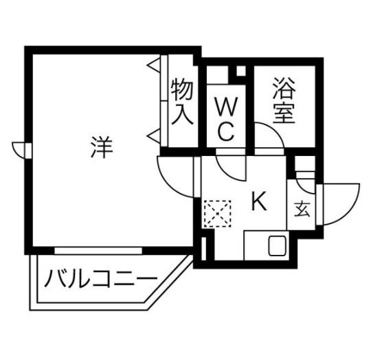 プロクシィスクエア安田通(1K/4階)の間取り写真