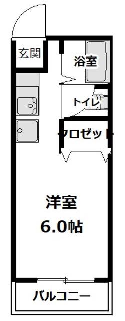 グレースハイツ(ワンルーム/2階)の間取り写真