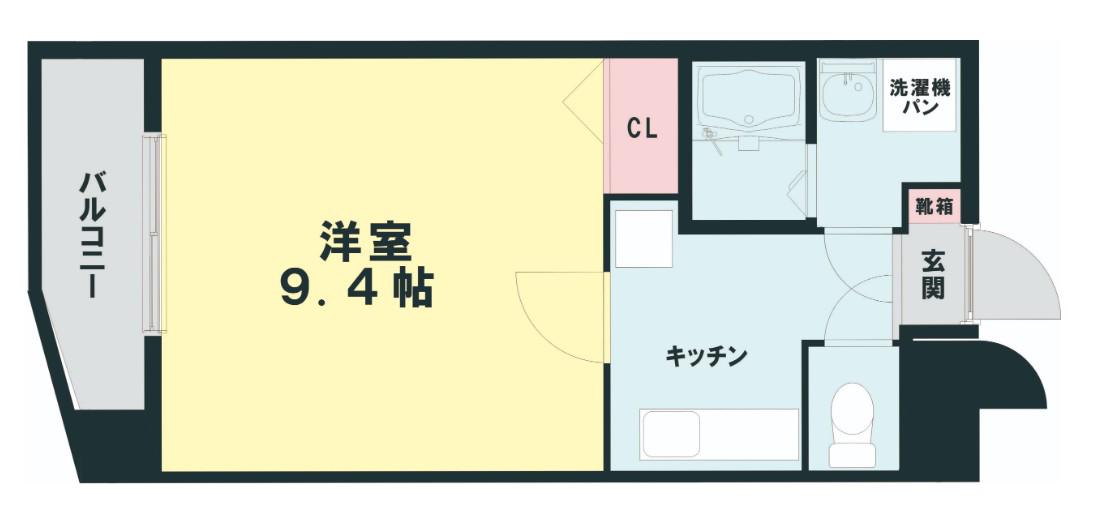 ニュー水前寺(1K/3階)の間取り写真