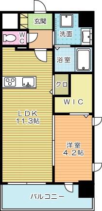PROSPERER大手町(1LDK/3階)の間取り写真