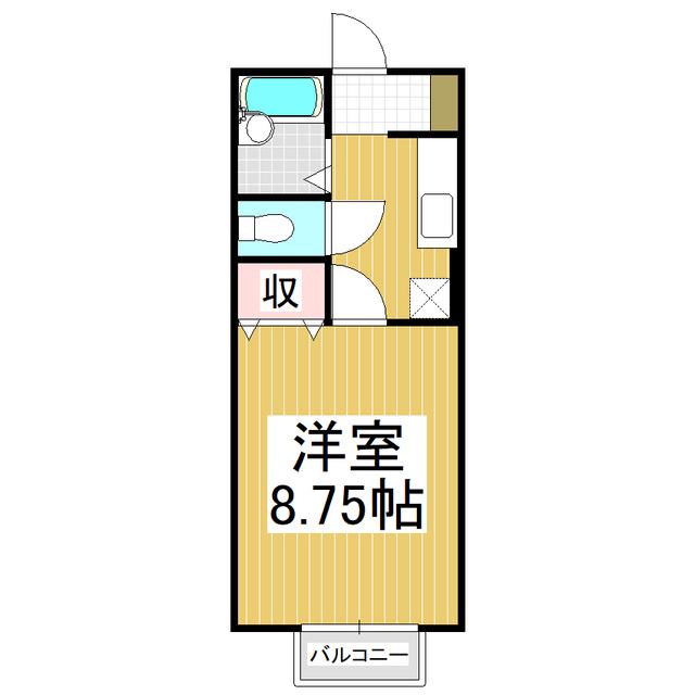 セジュールオークヤード(1K/2階)の間取り写真