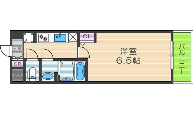 プレサンス梅田北オール(1K/8階)の間取り写真