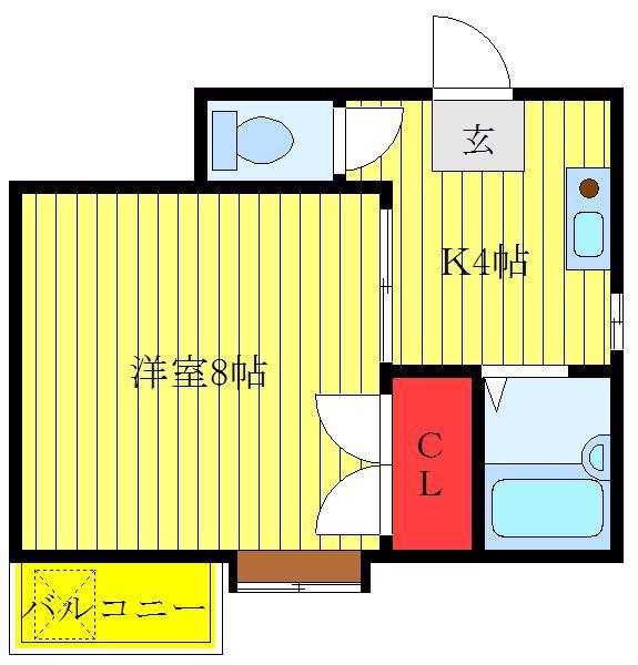メゾンスズキ(1K/2階)の間取り写真