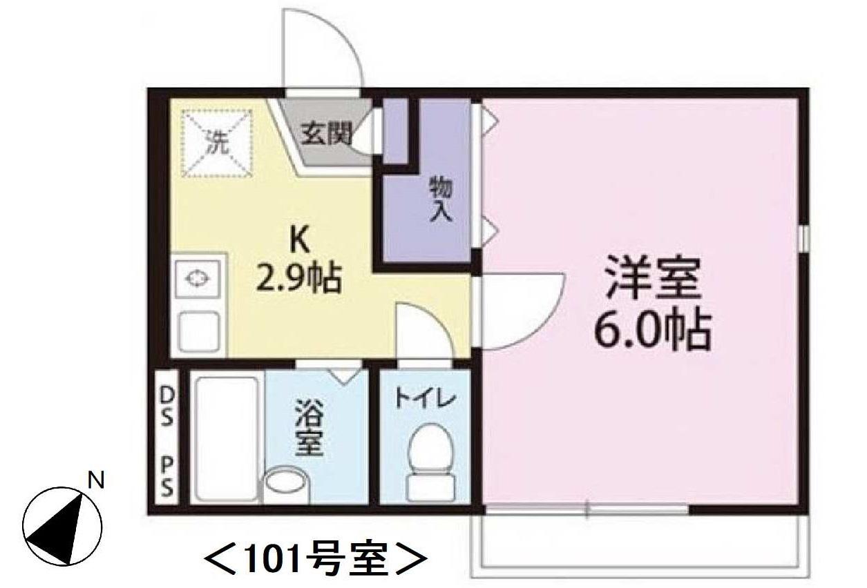 メゾンA(1K/1階)の間取り写真