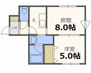 エルフィーノ(1LDK/2階)の間取り写真