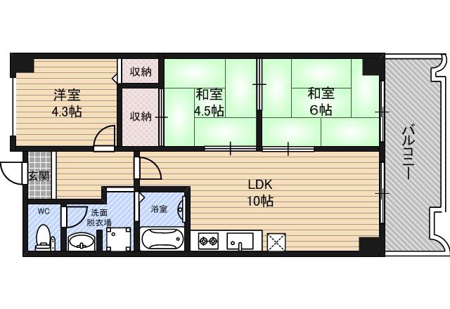 メゾンドソレイユ(3LDK/10階)の間取り写真