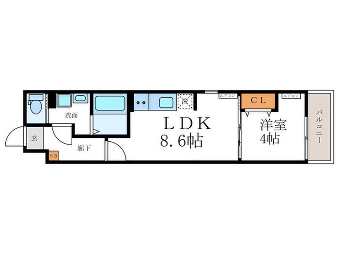KRM RESIDENCE NAGAOKATENJIN(1LDK/3階)の間取り写真