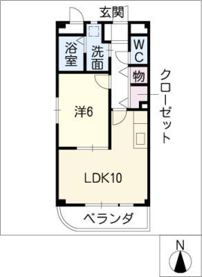 アリエル(1LDK/3階)の間取り写真