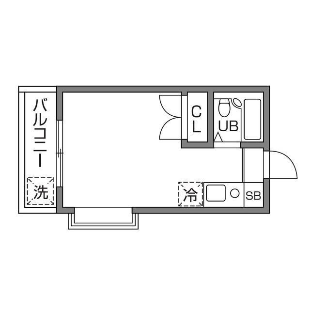 フラットヨシダ(ワンルーム/2階)の間取り写真