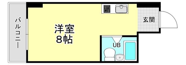 片野三番館(ワンルーム/3階)の間取り写真