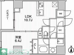 WEAVE BASE -UENO ノース(1LDK/11階)の間取り写真