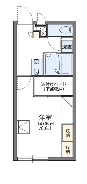 レオパレスローズ(1K/1階)の間取り写真