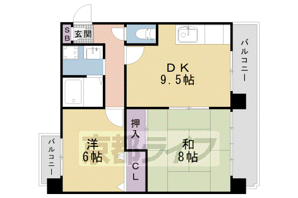 祥々ビル(2LDK/2階)の間取り写真