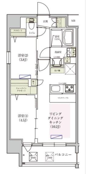 アーバネックス東梅田(2LDK/5階)の間取り写真