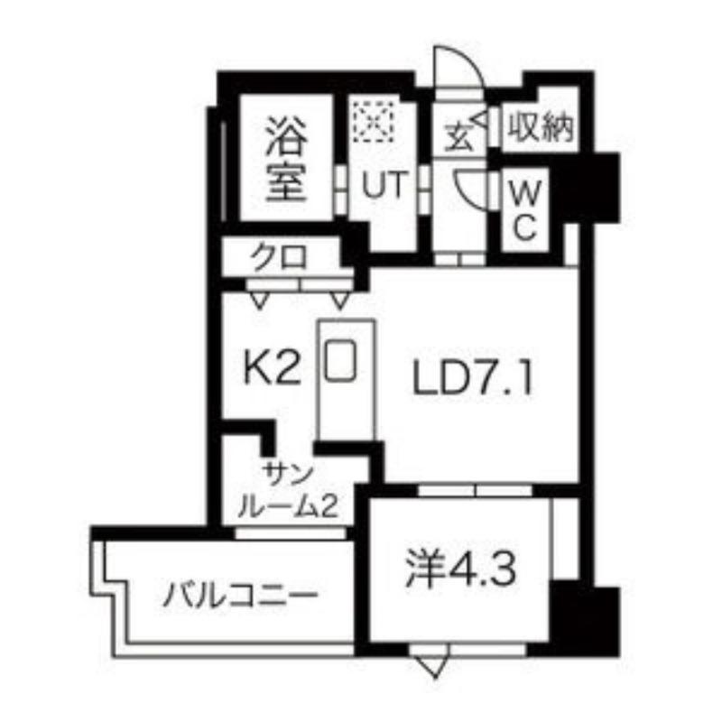 F006(1SLDK/2階)の間取り写真