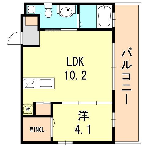 KA-TU三宮東(1LDK/1階)の間取り写真