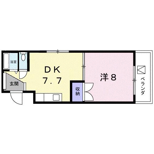 グリーンハイツ(1DK/3階)の間取り写真