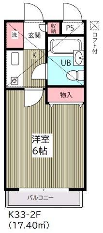 塩焼第3メゾン(1K/2階)の間取り写真