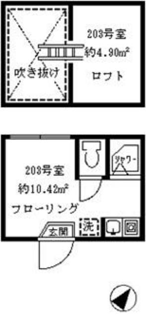 ソフィアツリー(ワンルーム/2階)の間取り写真
