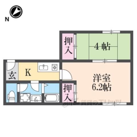 やまりゅうテナントビル(2K/2階)の間取り写真
