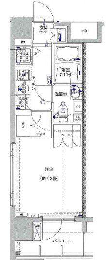 AXAS-WILL 四谷3丁目 STA(1K/2階)の間取り写真