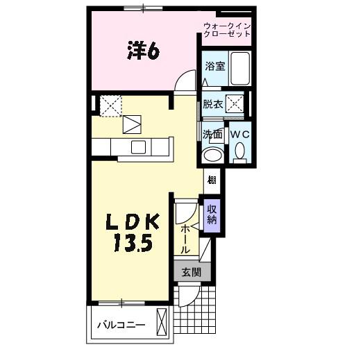 レジェンド(1LDK/1階)の間取り写真