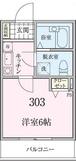 プランドール(1K/3階)の間取り写真