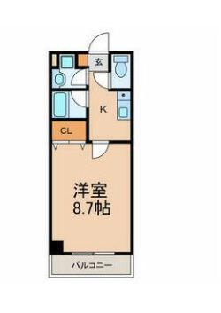 アルカディア(1K/2階)の間取り写真