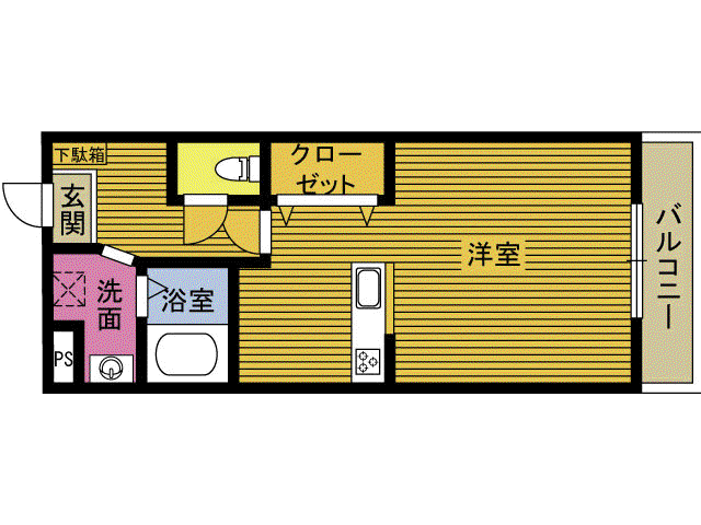ウインダム ヒルズ(ワンルーム/2階)の間取り写真