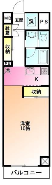 ファルベレイプラッツ(1K/3階)の間取り写真