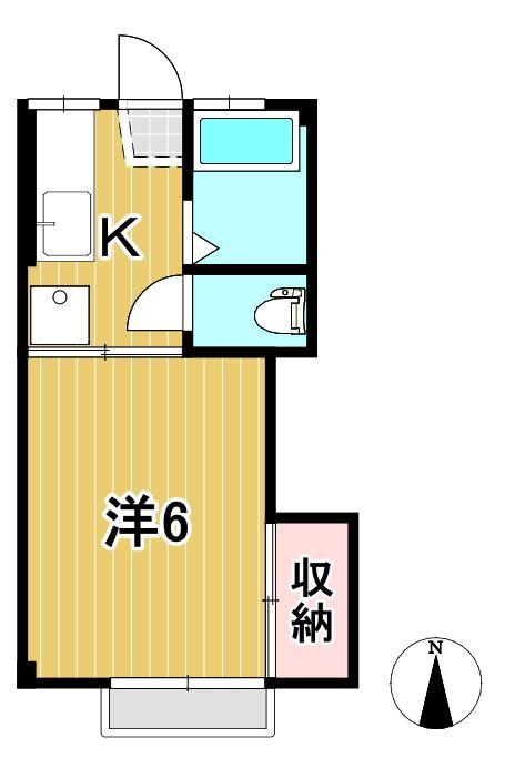 クランメール多賀(1K/2階)の間取り写真
