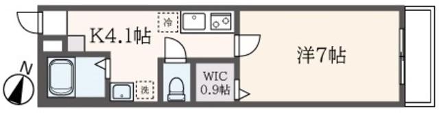 プラティーク南烏山(1K/1階)の間取り写真