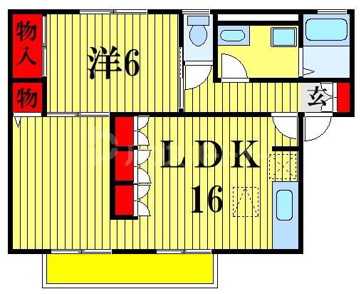 コンフォートB(1LDK/1階)の間取り写真