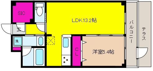 エーデルホーフ住吉本町(1LDK/3階)の間取り写真